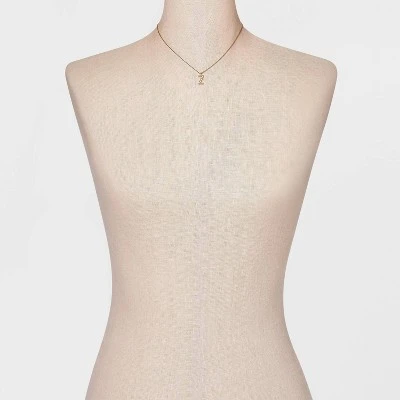 Gold Dipped Cubic Zirconia Initial Pendant Necklace - A New Day™ Gold 1 Gold Dipped Cubic Zirconia Initial Pendant Necklace - A New Day™ Gold