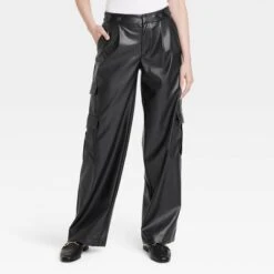 Women's High-Rise Straight Faux Leather Cargo Pants - A New Day™ Black -A New Day Shop GUEST 05f34dc0 632b 4cf6 b3cd 208c5c798e67