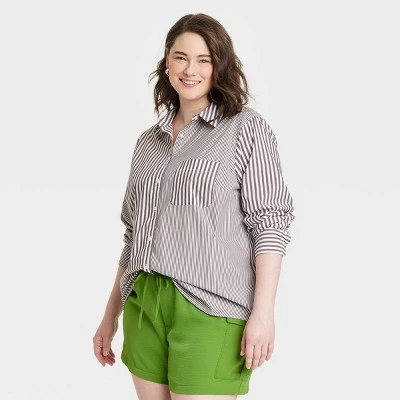 Women's Long Sleeve Relaxed Fit Button-Down Boyfriend Shirt - A New Day™ 3 Women's Long Sleeve Relaxed Fit Button-Down Boyfriend Shirt - A New Day™ - Image 3