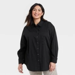 Women's Long Sleeve Oversized Button-Down Boyfriend Shirt - A New Day™ -A New Day Shop GUEST 0a9b128d 5ba3 4929 b93a 77289b6f5639