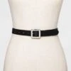 Women's Chunky Center Bar Belt - A New Day™ Black