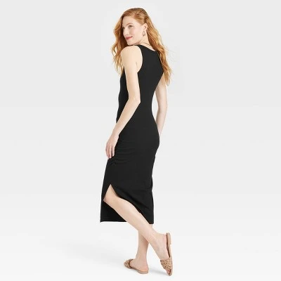 Women's Rib Knit Side Ruched Bodycon Dress - A New Day™ 1 Women's Rib Knit Side Ruched Bodycon Dress - A New Day™
