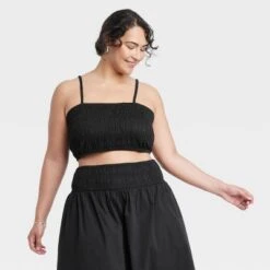 Women's Slim Fit Smocked Tiny Top - A New Day™ -A New Day Shop GUEST 1a79b0cd 56fa 4b4e 9c1b 18841764af4b