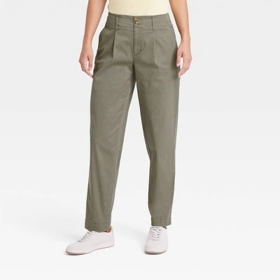 Women's High-Rise Pleat Front Tapered Chino Pants - A New Day™ 4 Women's High-Rise Pleat Front Tapered Chino Pants - A New Day™ - Image 4