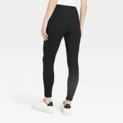 Women's Ribbed Knit Drawstring Leggings - A New Day™ Black
