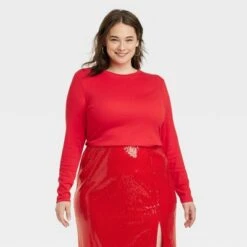 Women's Slim Fit Long Sleeve Ribbed Crewneck T-Shirt - A New Day™ -A New Day Shop GUEST 2a0b1d18 595c 4325 afd0 6e6ceb9abdf2