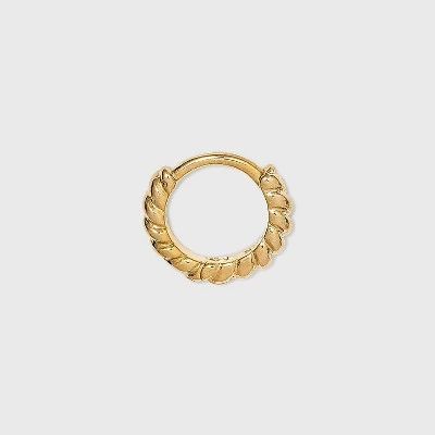 14K Gold Plated Twist Huggie Hoop Earrings - A New Day™ 2 14K Gold Plated Twist Huggie Hoop Earrings - A New Day™ - Image 2