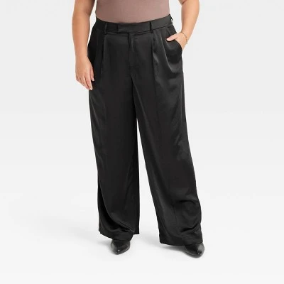Women's High-Rise Wide Leg Satin Pants - A New Day™ 3 Women's High-Rise Wide Leg Satin Pants - A New Day™ - Image 3