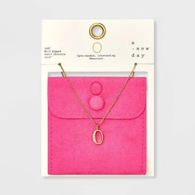 Gold Dipped Cubic Zirconia Initial Pendant Necklace - A New Day™ Gold 18 Gold Dipped Cubic Zirconia Initial Pendant Necklace - A New Day™ Gold - Image 18