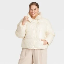 Women's Short Relaxed Puffer Jacket - A New Day™ -A New Day Shop GUEST 3183c9fd a593 4e8a ad79 df58c7c302c9