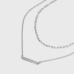 Sterling Silver Cubic Zirconia Multi-Strand Necklace - A New Day™ Silver -A New Day Shop GUEST 33fd85f1 c28a 455d 9345 1d4c2e4ed459