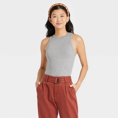 Women's Slim Fit Ribbed 3pk Bundle Tank Top - A New Day™ Black/White/Gray XS 1 Women's Slim Fit Ribbed 3pk Bundle Tank Top - A New Day™ Black/White/Gray XS