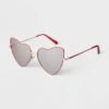 Women's Metal Heart Sunglasses - A New Day™ Pink