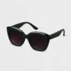 Women's Oversized Cateye Sunglasses - A New Day™ Green