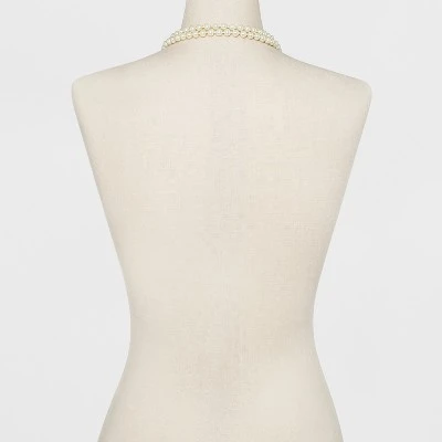 Long Faux Pearl Necklace - A New Day™ Silver/White 2 Long Faux Pearl Necklace - A New Day™ Silver/White - Image 2