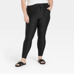 Women's Drawstring High Waisted Lounge Leggings With Pockets - A New Day™ Black -A New Day Shop GUEST 3d555aec 251b 44e0 afad e6dc4a619fa7