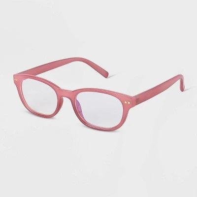 Women's Plastic Square Blue Light Filtering Glasses - A New Day™ Burgundy 1 Women's Plastic Square Blue Light Filtering Glasses - A New Day™ Burgundy