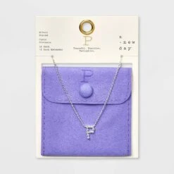 Silver Plated Cubic Zirconia Initial Pendant Necklace - A New Day™ Silver -A New Day Shop GUEST 40ee580f 5b66 49ae 9bb5 f04f9e941dac