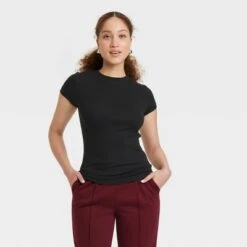Women's Short Sleeve Ribbed 2pk Bundle T-Shirt - A New Dayâ„¢