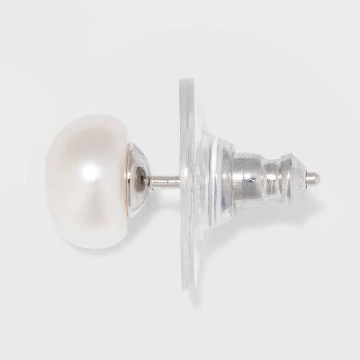Freshwater Pearl Sterling Silver Stud Fine Jewelry Earrings 2pc - A New Day™ Silver/White 1 Freshwater Pearl Sterling Silver Stud Fine Jewelry Earrings 2pc - A New Day™ Silver/White