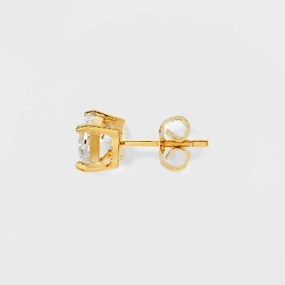 14K Gold Plated Cubic Zirconia Stud Earrings - A New Day™ Gold 2 14K Gold Plated Cubic Zirconia Stud Earrings - A New Day™ Gold - Image 2