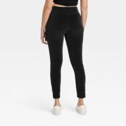 Women's Chenille Drawstring Leggings With Ribbed Waistband And Cuffs - A New Day™