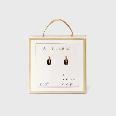 14K Gold Plated Twist Huggie Hoop Earrings - A New Day™ 3 14K Gold Plated Twist Huggie Hoop Earrings - A New Day™ - Image 3