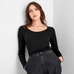 Women's Long Sleeve Slim Fit Reversible Seamless T-Shirt - A New Day™ -A New Day Shop GUEST 45fe8169 e355 42bd bf76 3bc2c1fff46e