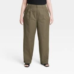 Women's High-Rise Pleat Front Straight Chino Pants - A New Day™ -A New Day Shop GUEST 46fb3f86 082f 42a3 9e04 13d872de664a