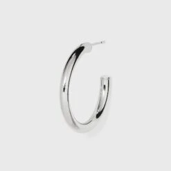 Sterling Silver Medium Tube Hoop Earrings - A New Day™ Silver