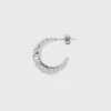 Silver Plated Brass Tapered Twist Hoop Earrings - A New Day™ Silver