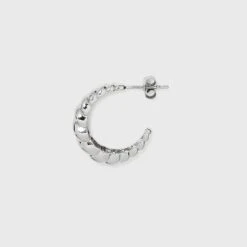Silver Plated Brass Tapered Twist Hoop Earrings - A New Day™ Silver