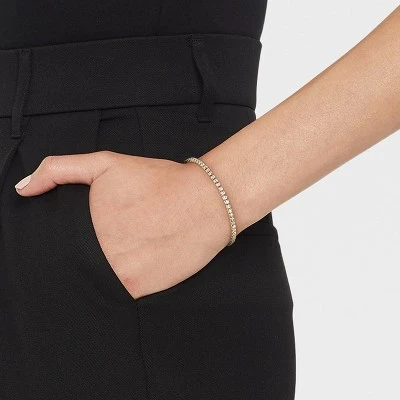 14K Gold Plated Cubic Zirconia Tennis Bracelet - A New Day™ 1 14K Gold Plated Cubic Zirconia Tennis Bracelet - A New Day™