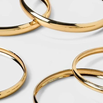 Domed Bangle Bracelet Set 5pc - A New Day™ Gold 3 Domed Bangle Bracelet Set 5pc - A New Day™ Gold - Image 3