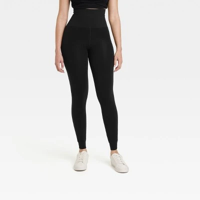 Women's High Waisted Seamless Faux Fur Lined Leggings - A New Day™ Black 3 Women's High Waisted Seamless Faux Fur Lined Leggings - A New Day™ Black - Image 3