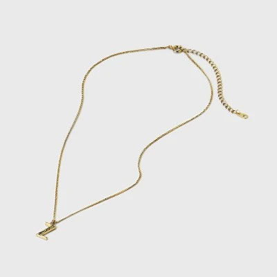 Gold Dipped Cubic Zirconia Initial Pendant Necklace - A New Day™ Gold 2 Gold Dipped Cubic Zirconia Initial Pendant Necklace - A New Day™ Gold - Image 2