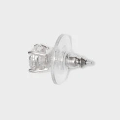 Sterling Silver Small Round Cubic Zirconia Stud Earring - A New Day™ Silver