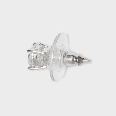 Sterling Silver Small Round Cubic Zirconia Stud Earring - A New Day™ Silver 1 Sterling Silver Small Round Cubic Zirconia Stud Earring - A New Day™ Silver