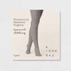 Women's Pointelle Sweater Tights - A New Dayâ„¢ Light Gray