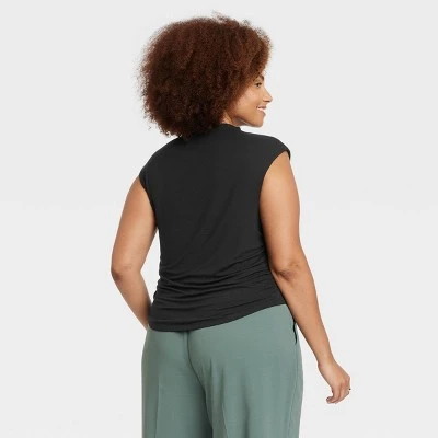 Women's Short Sleeve Side Ruched T-Shirt - A New Day™ 1 Women's Short Sleeve Side Ruched T-Shirt - A New Day™