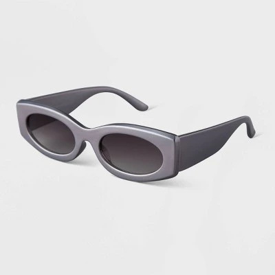 Women's Angular Oval Sunglasses - A New Day™ Silver 1 Women's Angular Oval Sunglasses - A New Day™ Silver