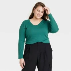 Women's Long Sleeve V-Neck T-Shirt - A New Day™ -A New Day Shop GUEST 5d63e4b3 c0db 4d39 971e 1cafca25f6af