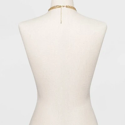 3 Row Chunky Chain Necklace - A New Day™ Gold 2 3 Row Chunky Chain Necklace - A New Day™ Gold - Image 2
