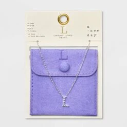 Silver Plated Cubic Zirconia Initial Pendant Necklace - A New Day™ Silver -A New Day Shop GUEST 671ab612 3c66 4117 9da2 371fec20510f