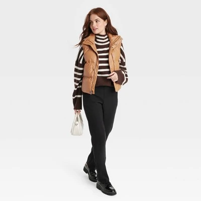 Women's Faux Leather Puffer Vest - A New Day™ 2 Women's Faux Leather Puffer Vest - A New Day™ - Image 2