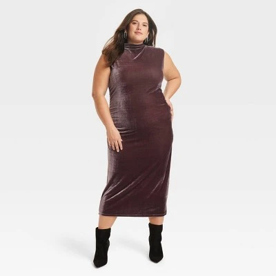 Women's Velour Side Ruched Drapery Bodycon Dress - A New Day™ 4 Women's Velour Side Ruched Drapery Bodycon Dress - A New Day™ - Image 4