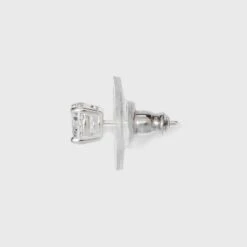 Women's Sterling Silver Cubic Zirconia Stud Earrings - A New Day™ Silver/Clear