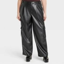 Women's High-Rise Straight Faux Leather Cargo Pants - A New Day™ Black -A New Day Shop GUEST 6d11f9b6 2377 4cc1 9a62 8768c917cc4d