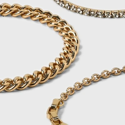 Cup Chain Bracelet Set 3pc - A New Day™ Gold 3 Cup Chain Bracelet Set 3pc - A New Day™ Gold - Image 3