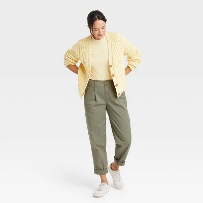 Women's High-Rise Pleat Front Tapered Chino Pants - A New Day™ 2 Women's High-Rise Pleat Front Tapered Chino Pants - A New Day™ - Image 2